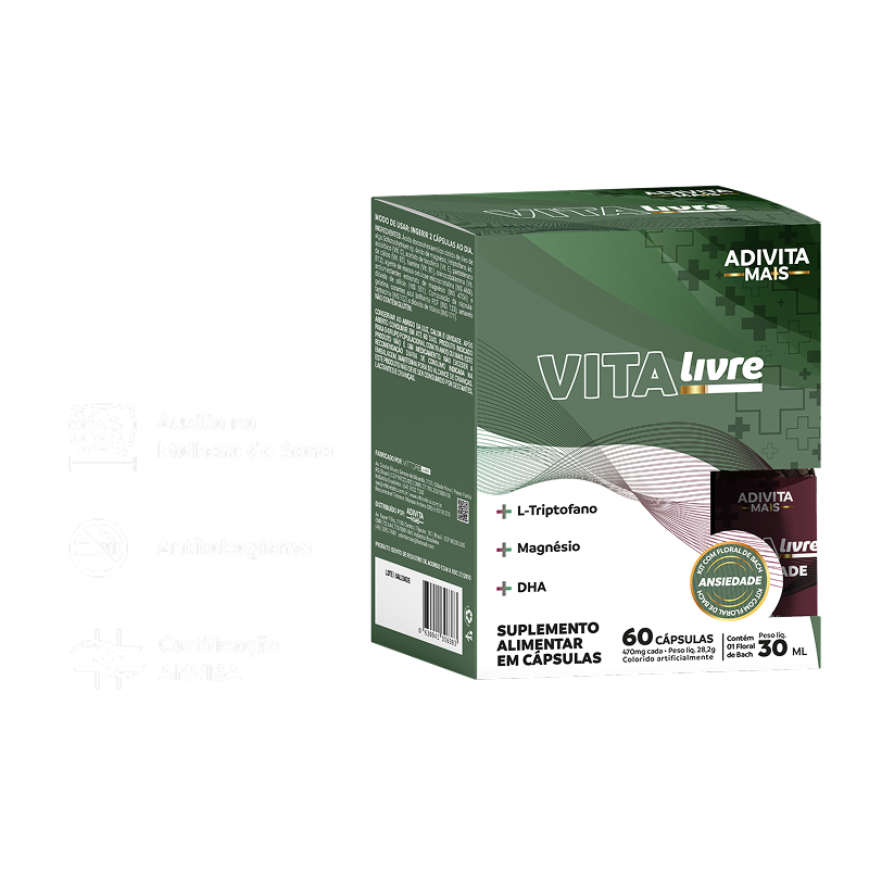 VITA LIVRE - 60 cápsulas + Floral de Bach calmante